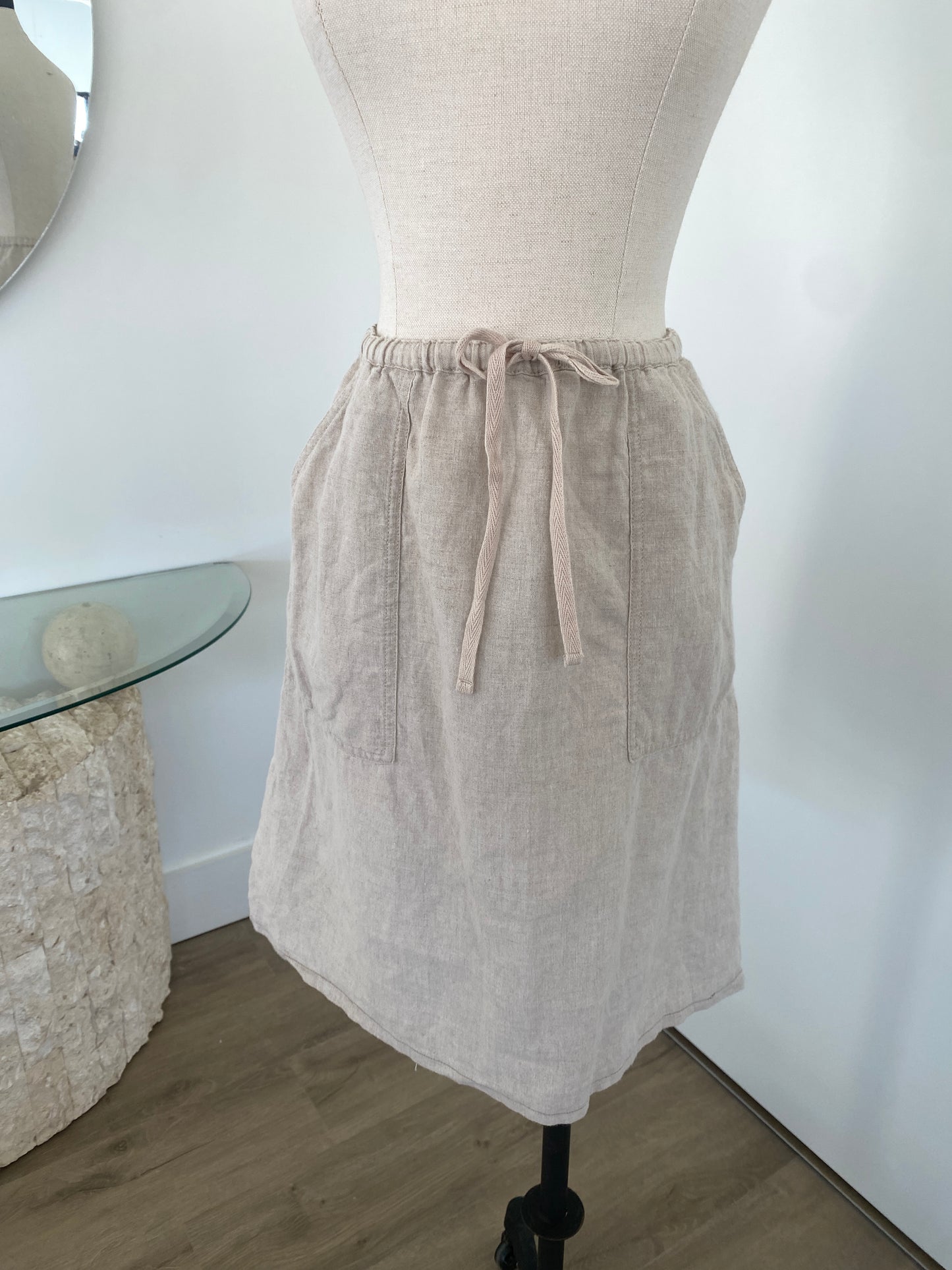 Linen Drawstring Skirt