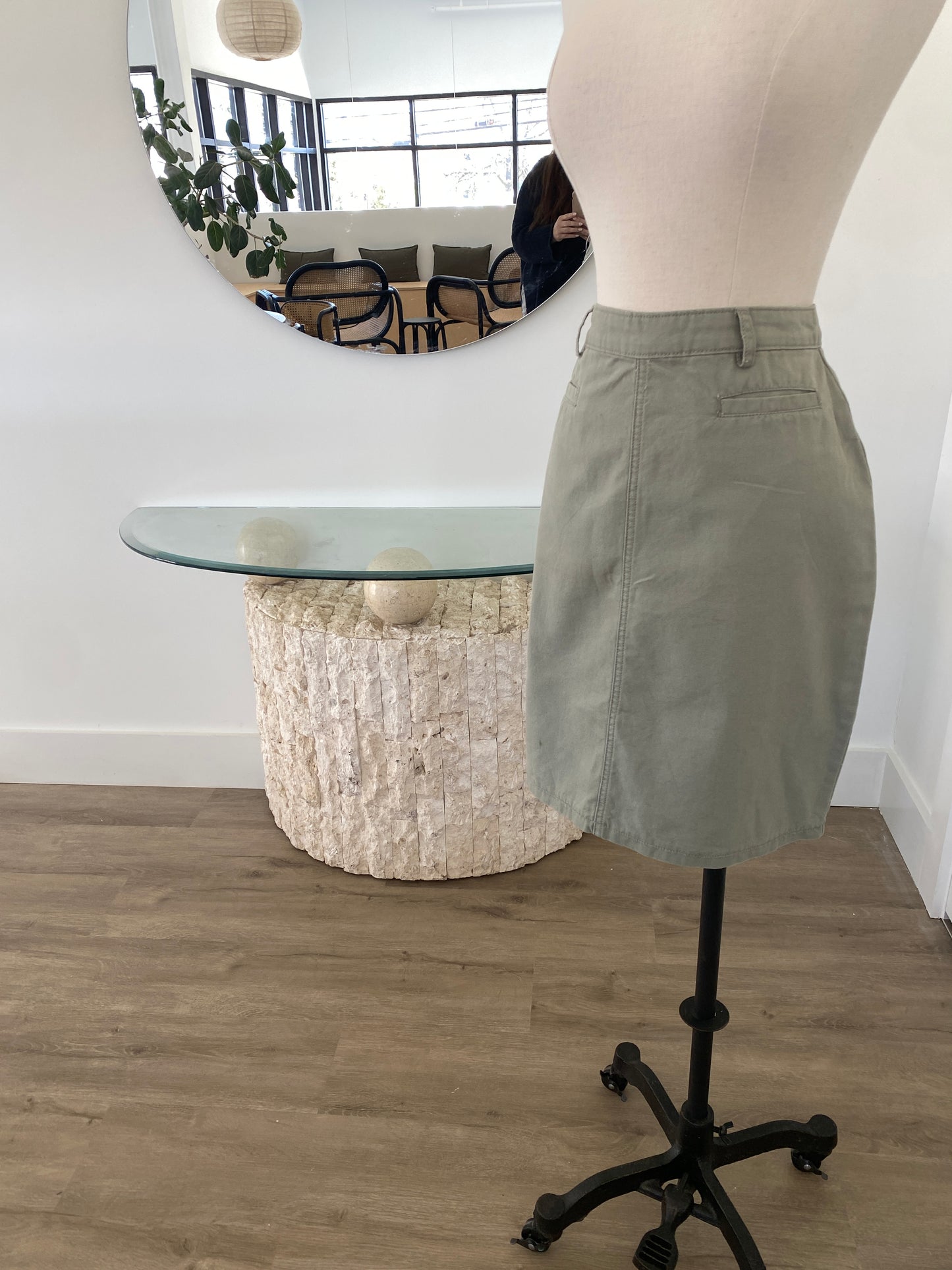 Khaki Knee Vintage Skirt