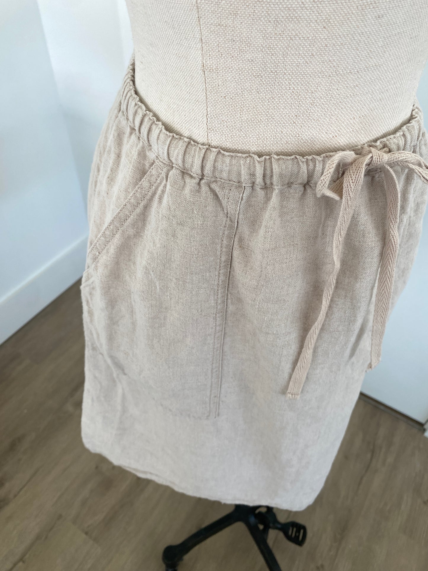 Linen Drawstring Skirt