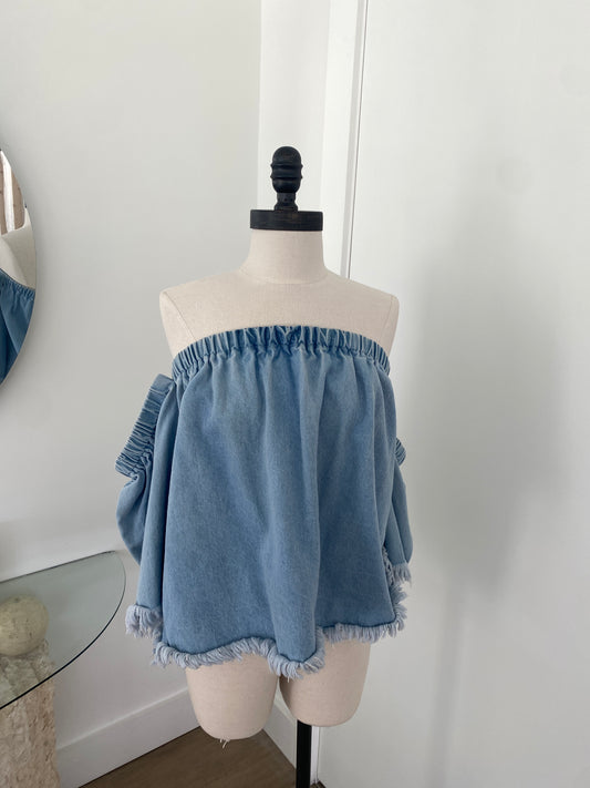 Denim Off Shoulder Top