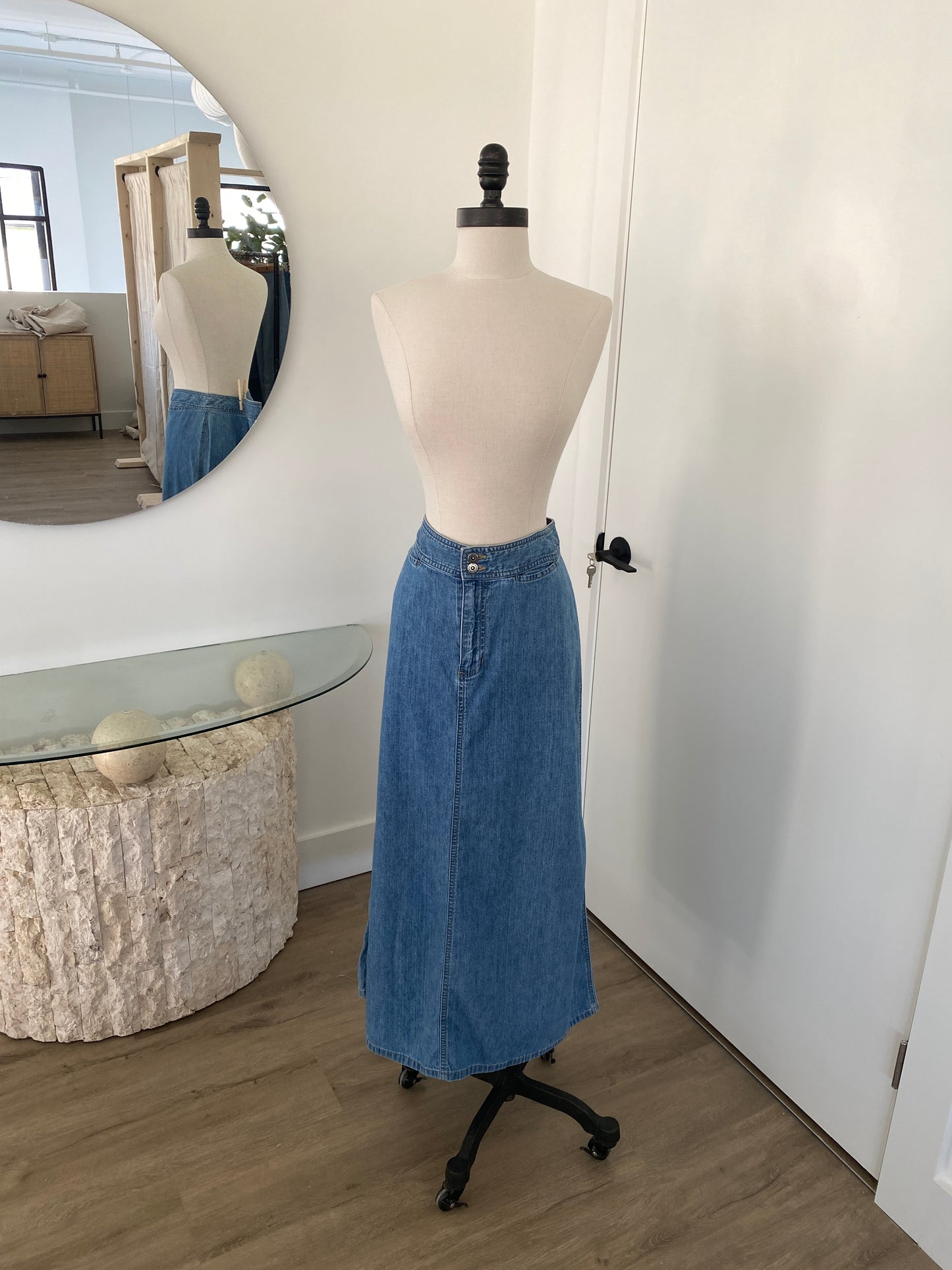 Long Denim Skirt